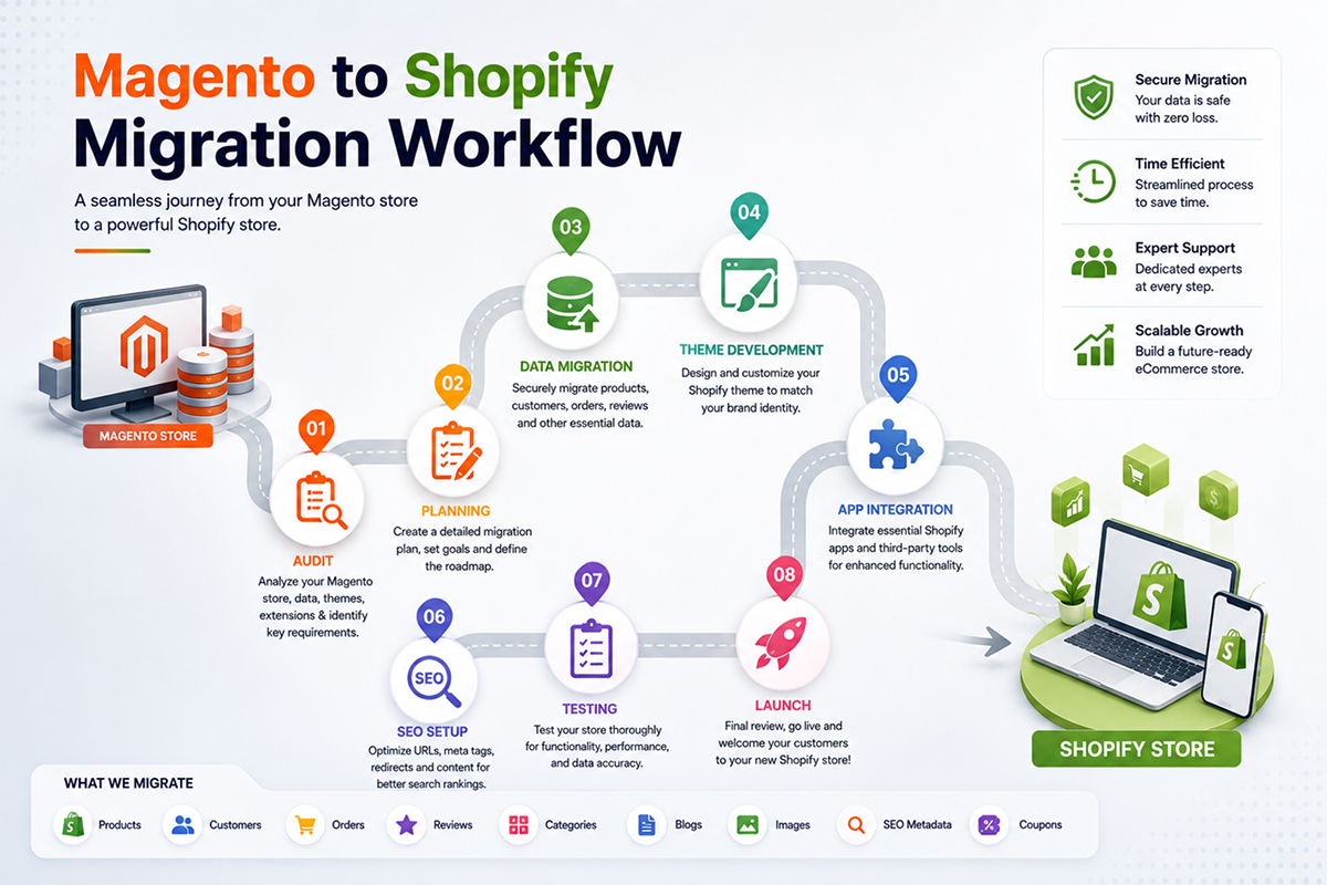 Magento to Shopify Migration Workflow