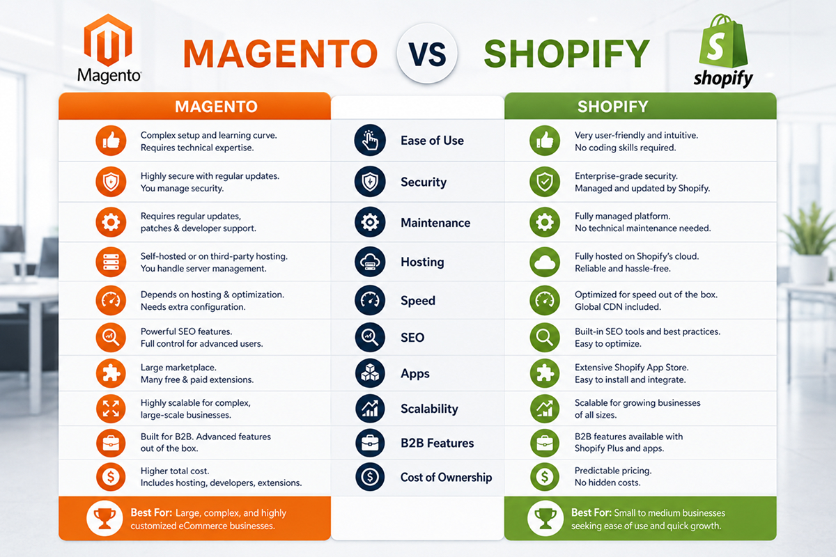 comparing Magento and Shopify across